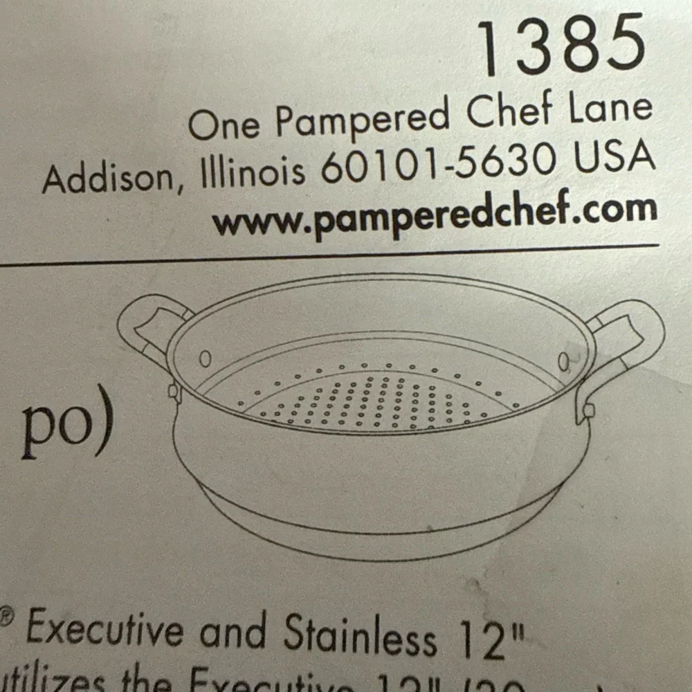 Pampered Chef 12” Stainless Steel Steamer Insert